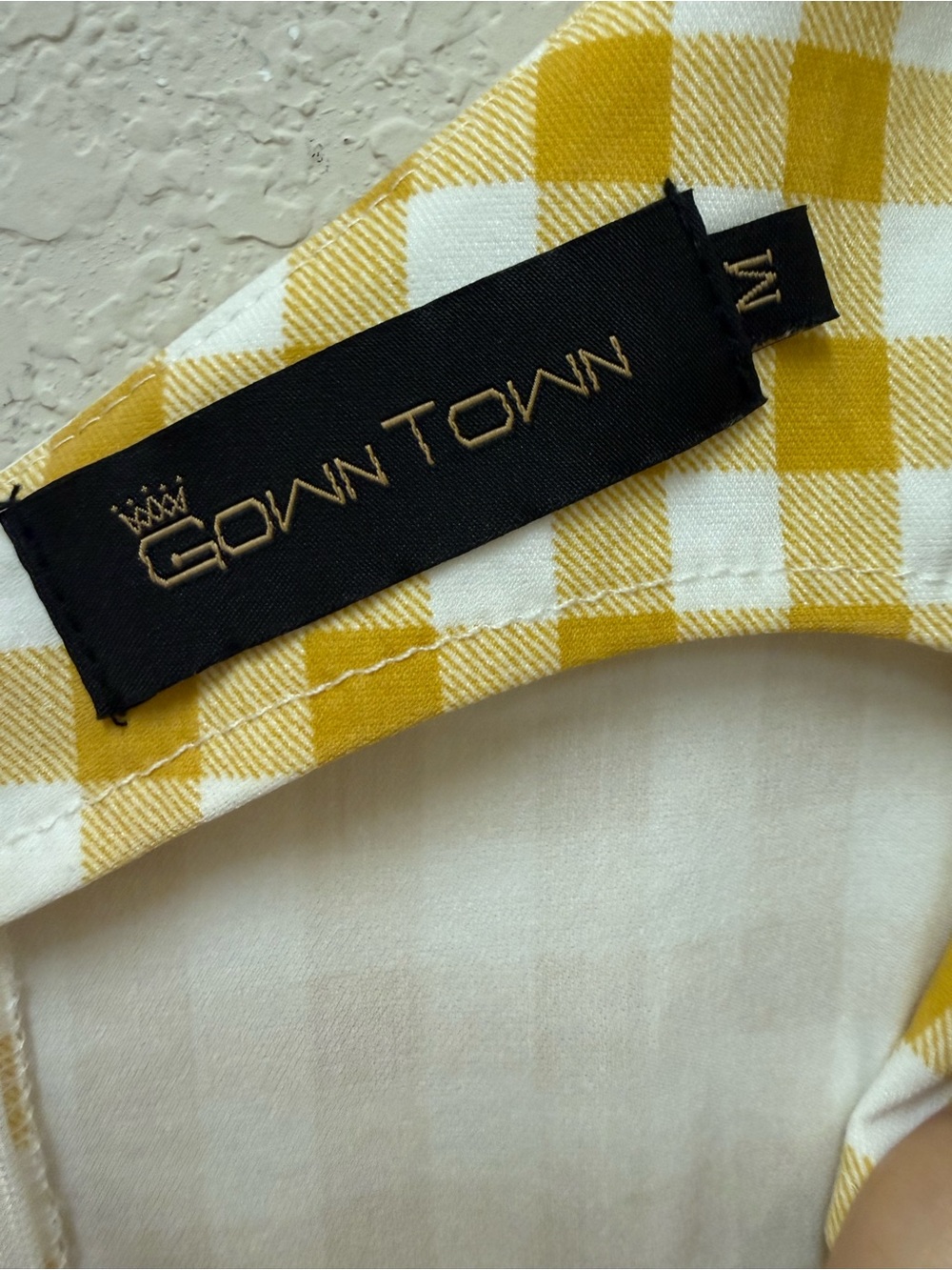 Yellow Gingham Tie-Shoulder Midi Dress - Picture 4 of 14